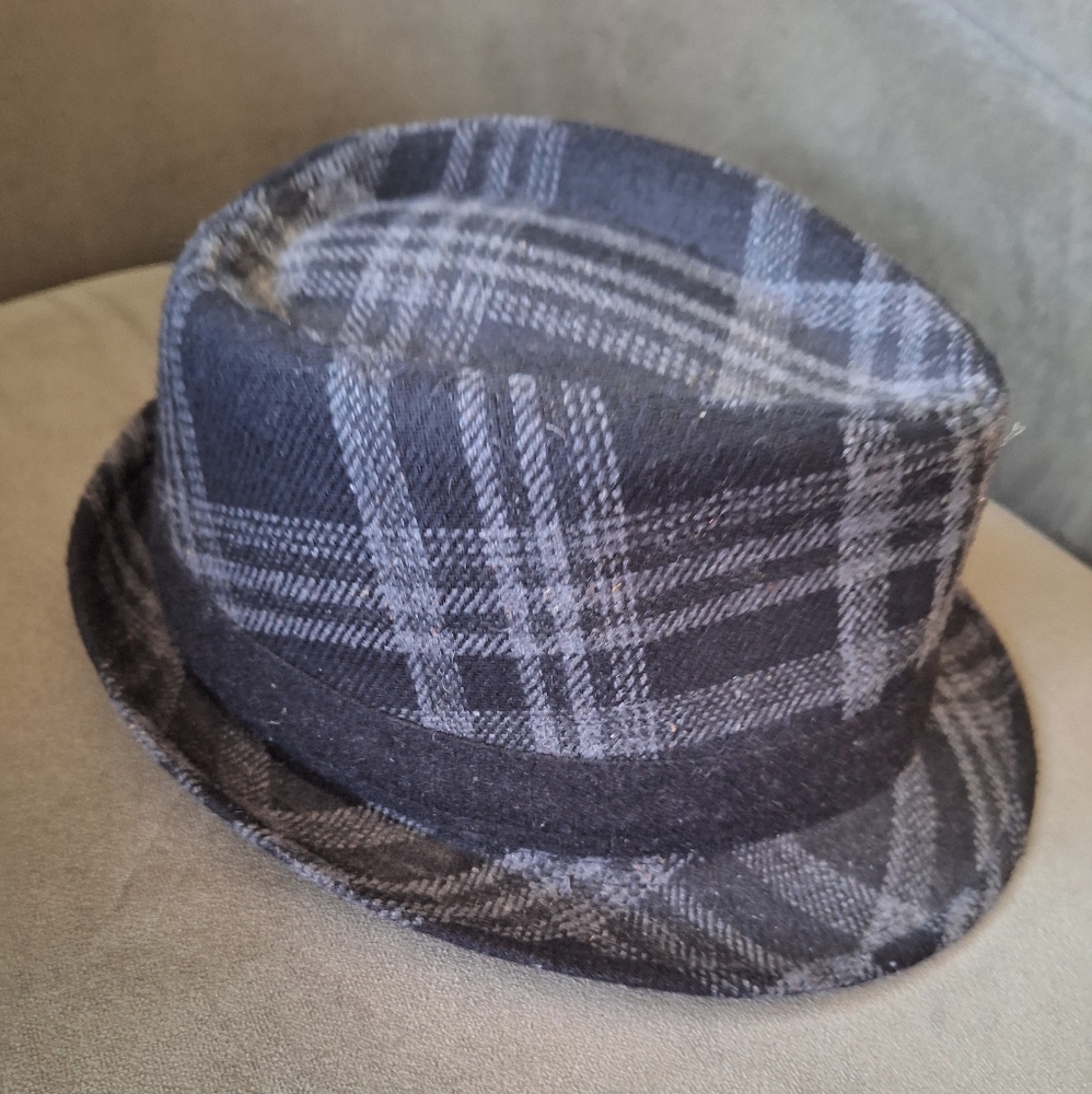 Urban Pipeline Grey Plaid Trilby Fedora  Hat Large